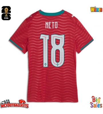 Portugal Pedro Neto #18 Replica Home Stadium Shirt for Women World Cup 2026 Short Sleeve